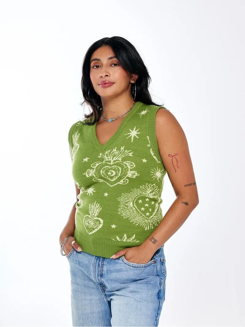 Hija De Tu Madre, Unisex Knit Vest, Sacred Heart, Sizes XS-3XL | Walmart (US)
