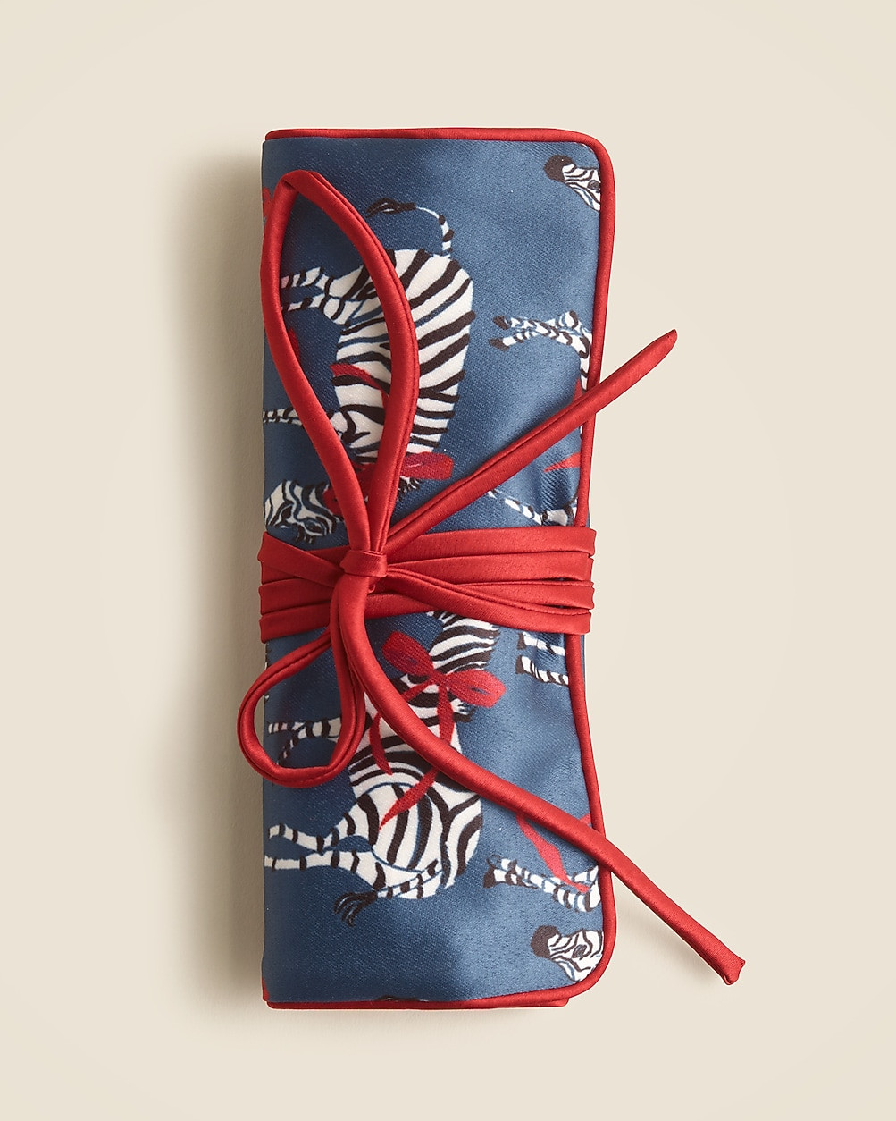 Satin jewelry roll in zebra print | J. Crew US