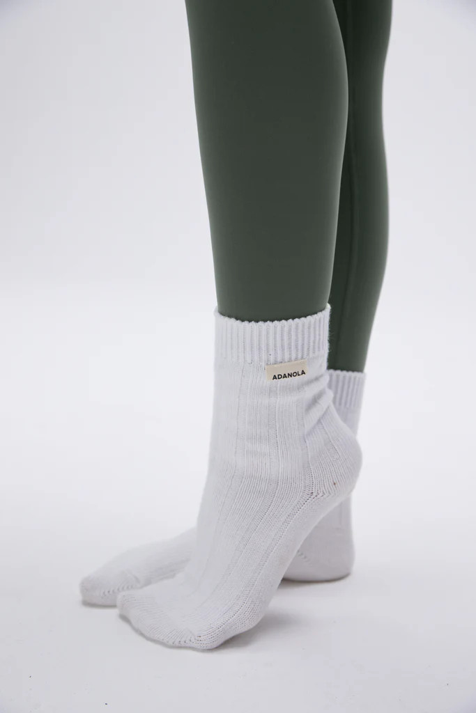 Chunky Cotton Rib Socks - Off White | Adanola UK