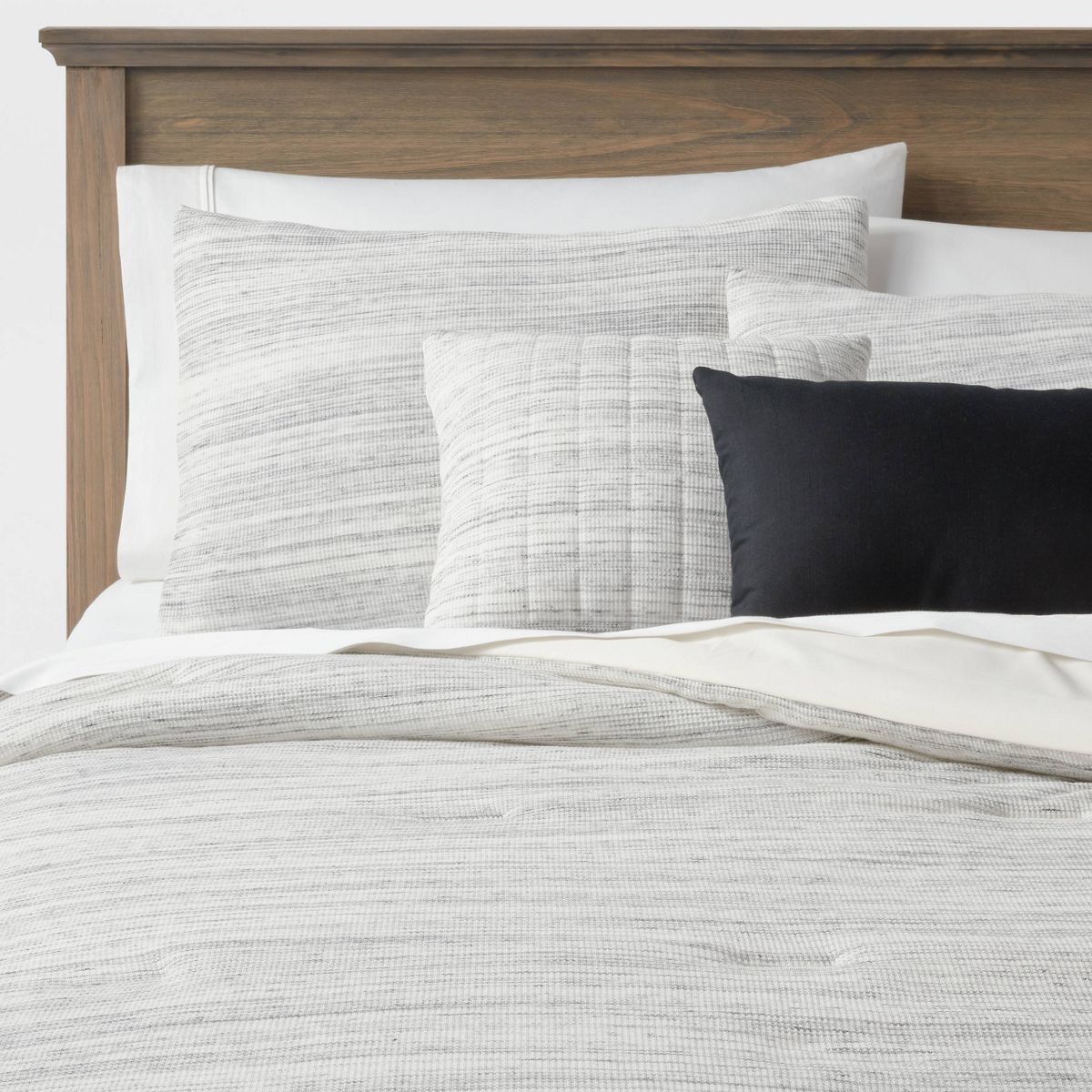 Space-Dyed Waffle Comforter Bedding Set Gray - Threshold™ | Target