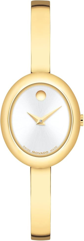 Movado Women’s Museum Bangle Watch – Swiss Quartz – 21 mm Cushion, Round or Oval Case – C... | Amazon (US)