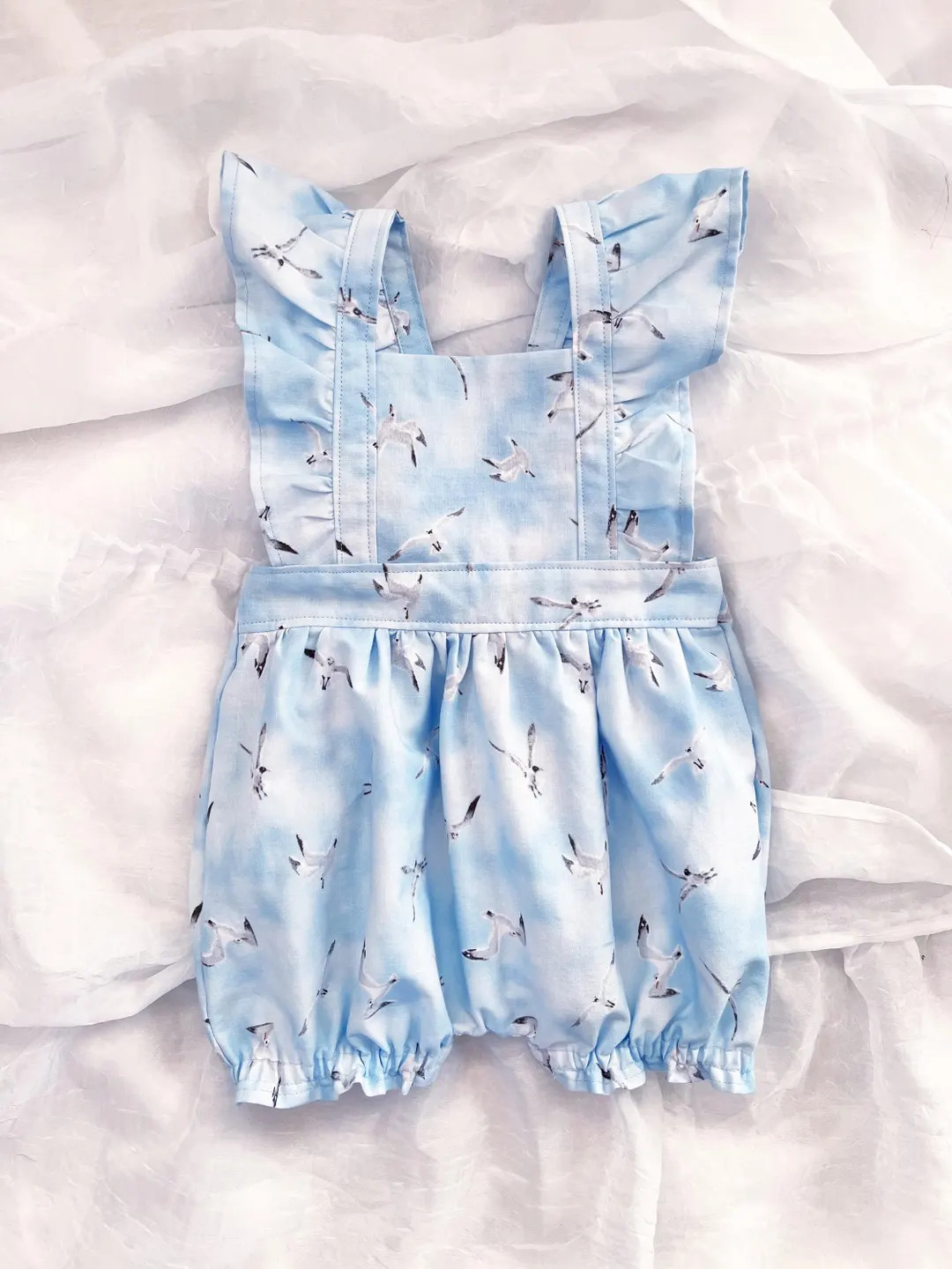 Blue Seagulls Romper, Baby Toddler Romper | Etsy (US)