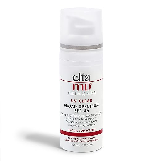 EltaMD UV Clear Facial Sunscreen Broad-Spectrum SPF 46 for Sensitive or Acne-Prone Skin, Oil-free... | Amazon (US)