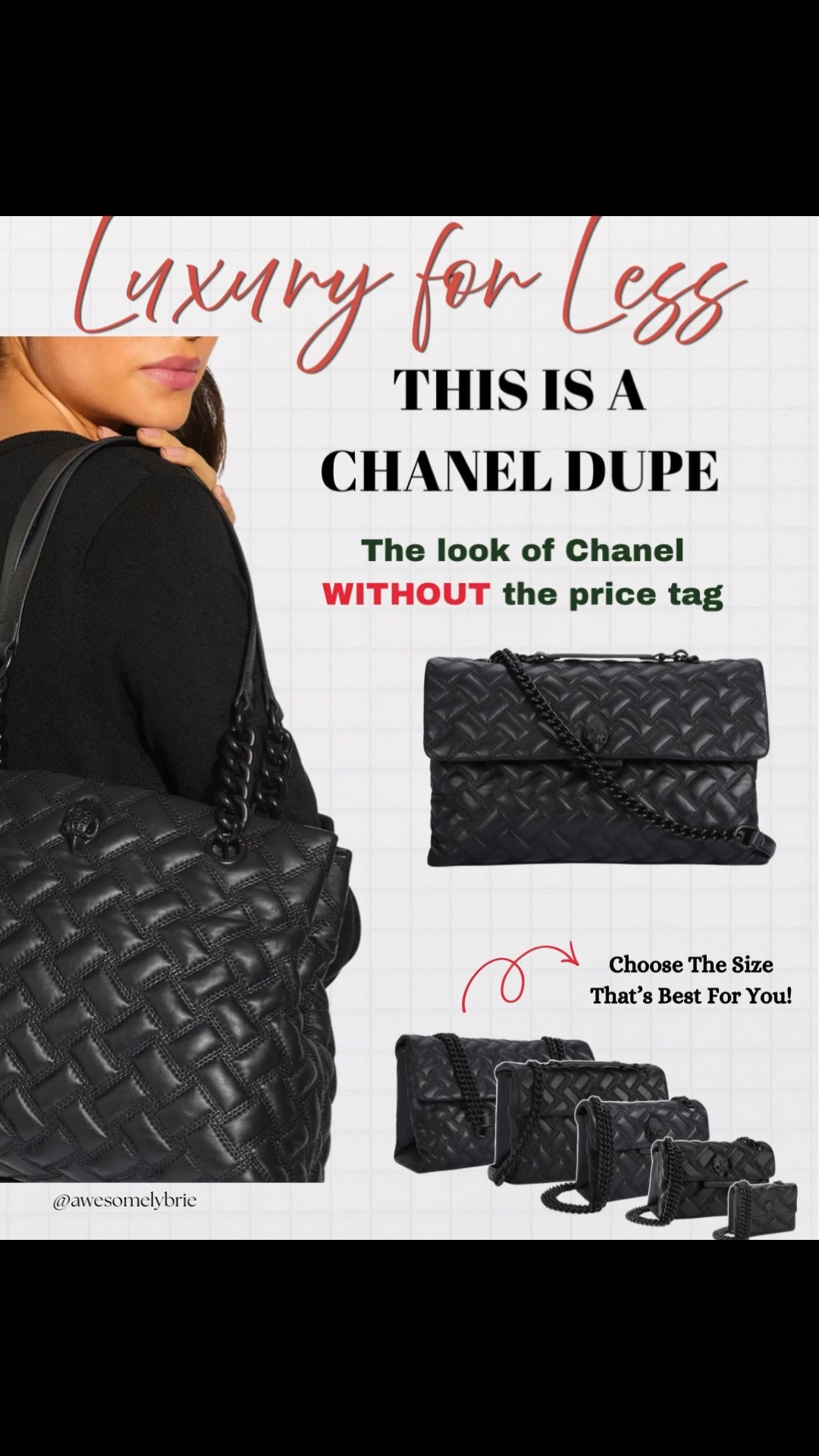 Have you always wanted a Chanel bag but the price tag is just way too much for you? Well here are some options that I’ll make you look like you have a Chanel bag or a quarter of the price!

#chaneldupe #shoulderbag #luxury

#LTKootd #LTKSeasonal #LTKSaleAlert