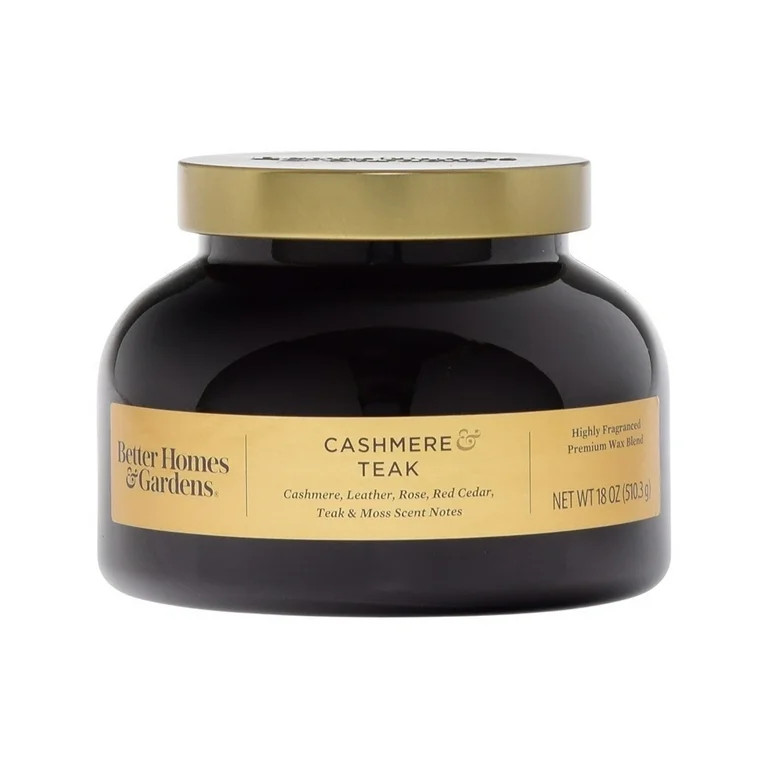 Better Homes & Gardens 18oz Cashmere & Teak Scented 2-Wick Bell Jar Christmas Holiday Candle Shin... | Walmart (US)