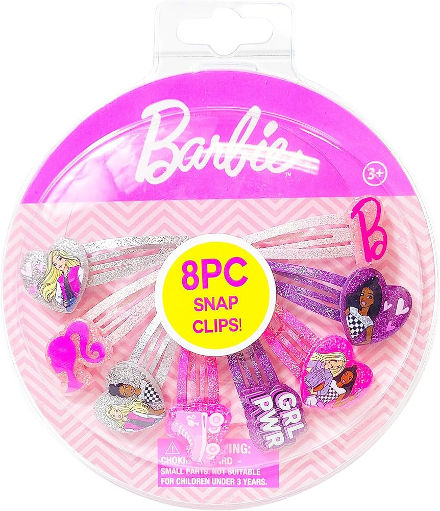 LUV HER Barbie Hair Clips for Girls Snap Clips 8 Pack Multi Color Ages 3+ | Amazon (US)