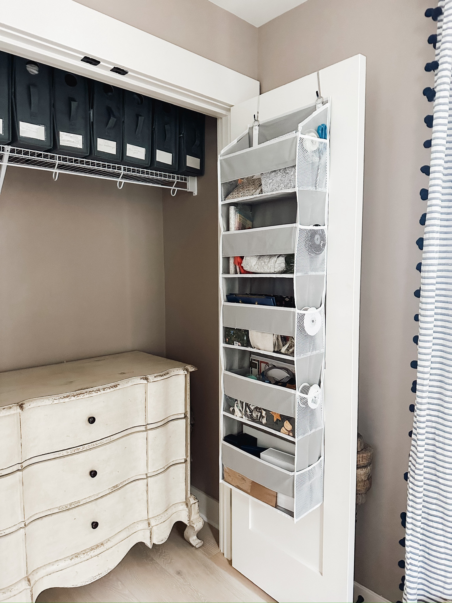 Bedsheet organizers on shelf, over the door organizer 

#LTKStyleTip #LTKSaleAlert #LTKHome
