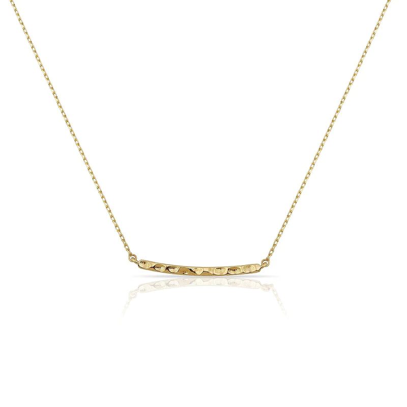 TSK Loverly Hammered Gold Bar Necklace | The Sis Kiss