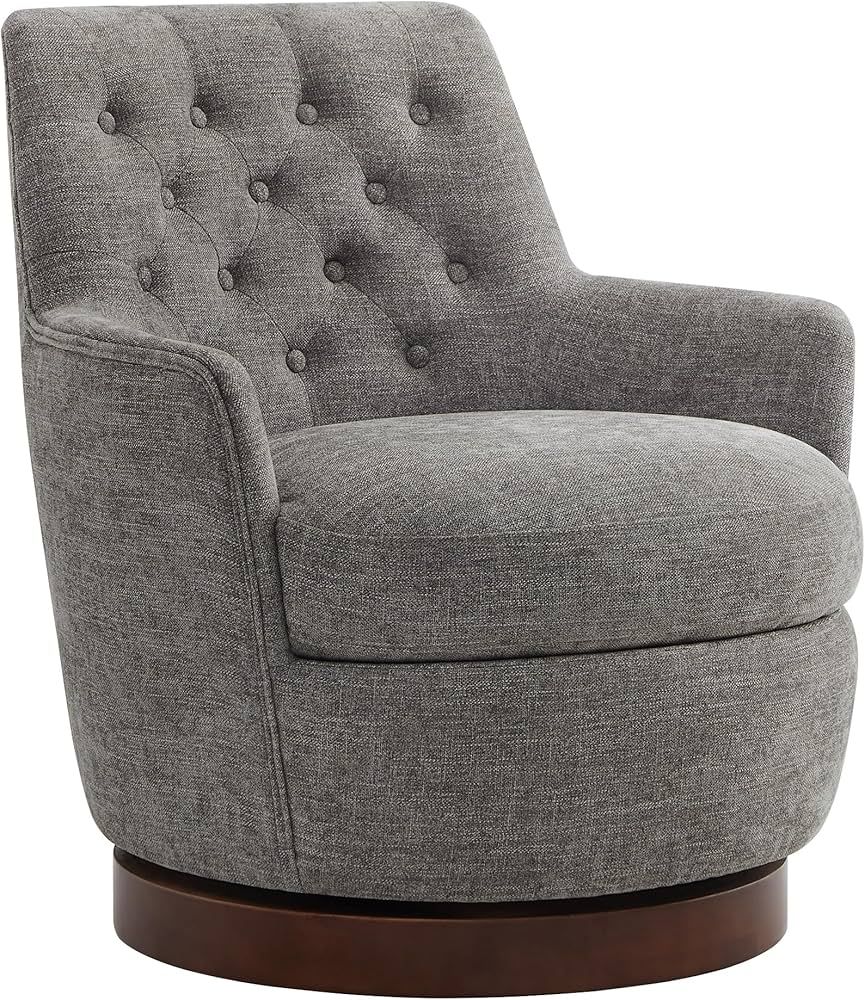 Watson & Whitely Swivel Barrel Accent Chair, Tufted Upholstered Arm Chair for Living Room and Bed... | Amazon (US)