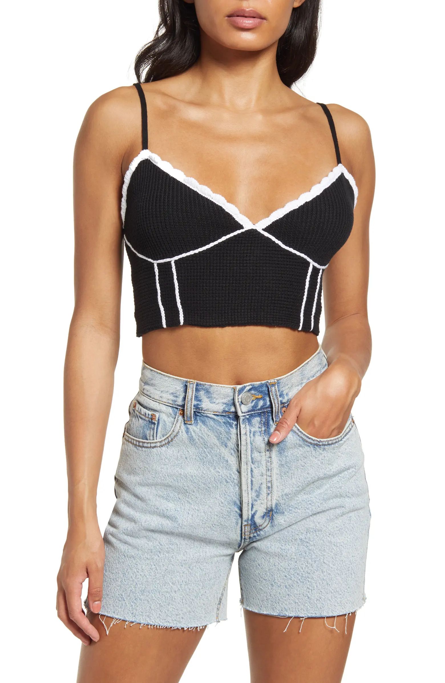 PacSun Out & About Knit Bustier Crop Top | Nordstrom | Nordstrom