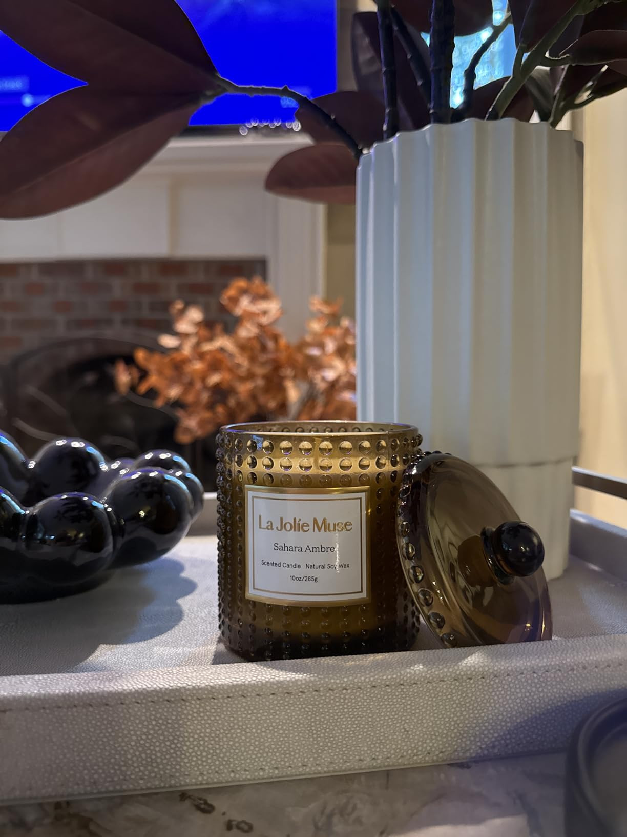 LA JOLIE MUSE Christmas Candle, Starlit Golden Fir Candle - Cedarwood, Patchouli, Fir Balsam | 10... | Amazon (US)