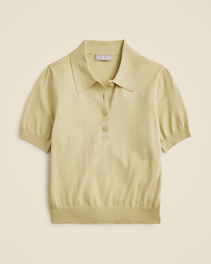 Short-sleeve sweater-polo in premium ultra-fine cotton | J. Crew US