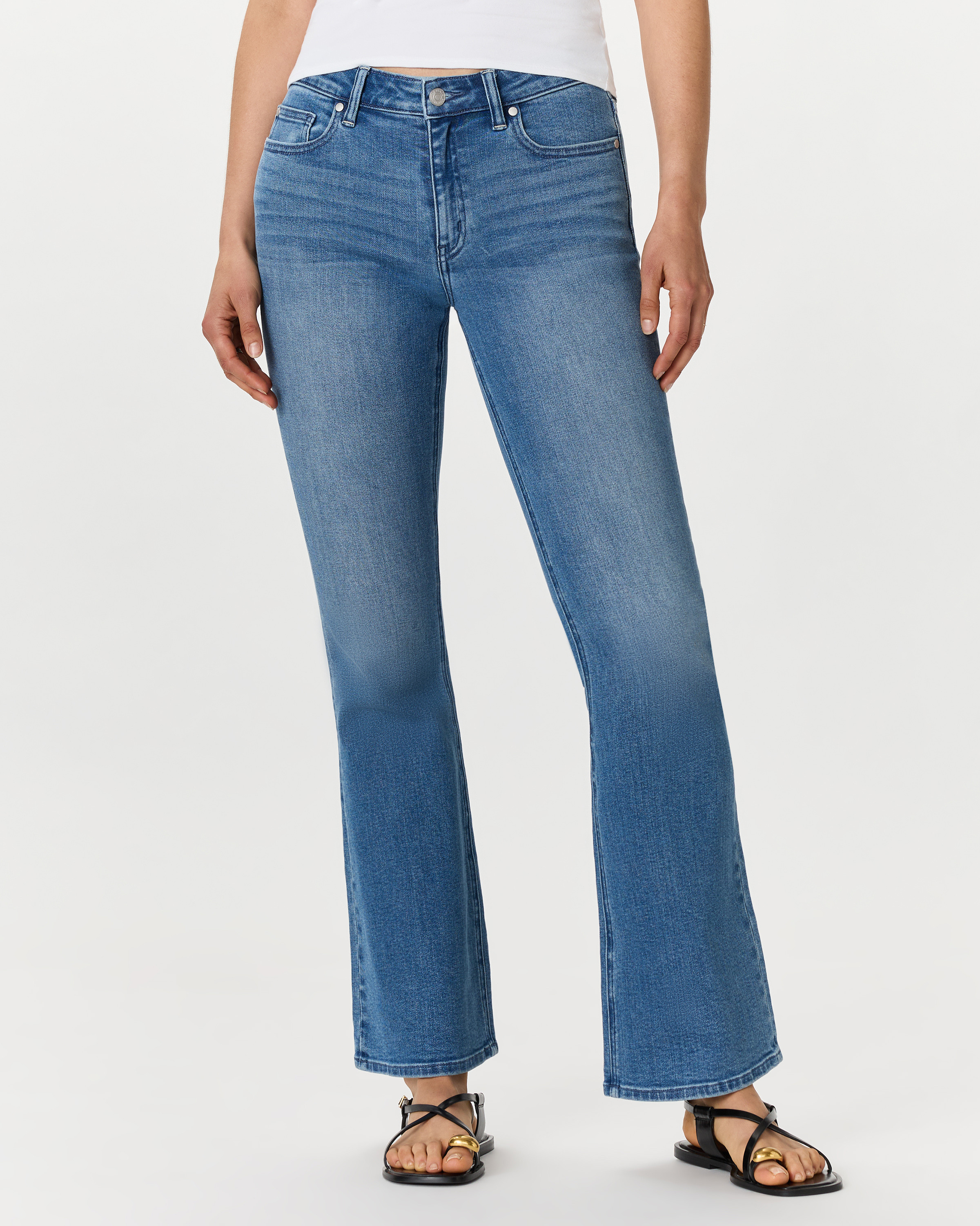 Quince | Women's Luna Stretch Flare Jeans in Seaside Blue, Size 29, Organic Cotton | Quince