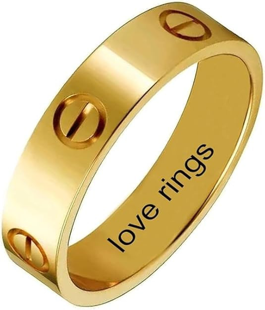 Love Ring Women Men Girls Boys Titanium Steel Unisex Adult Wedding Birthday Present Anniversary B... | Amazon (US)