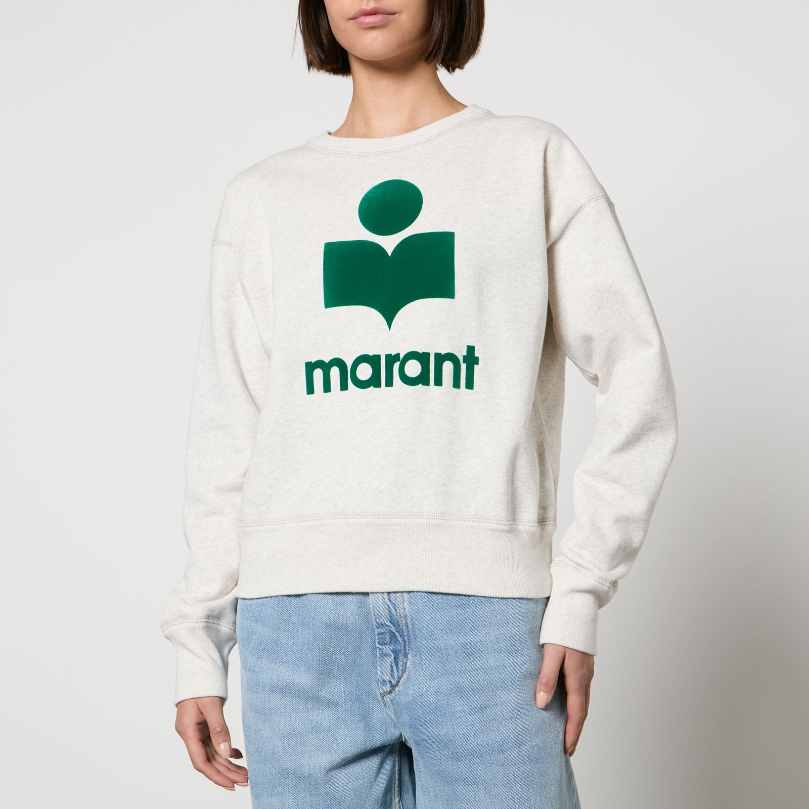 Marant Etoile Mobyli Flocked Logo Cotton-Jersey Sweatshirt | Coggles | Coggles (Global)