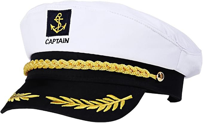 LUOEM Adjustable Yacht Captain's Hat Sailors Sea Cap Captain Hat Adult Sailor Cosplay Costume Acc... | Amazon (US)