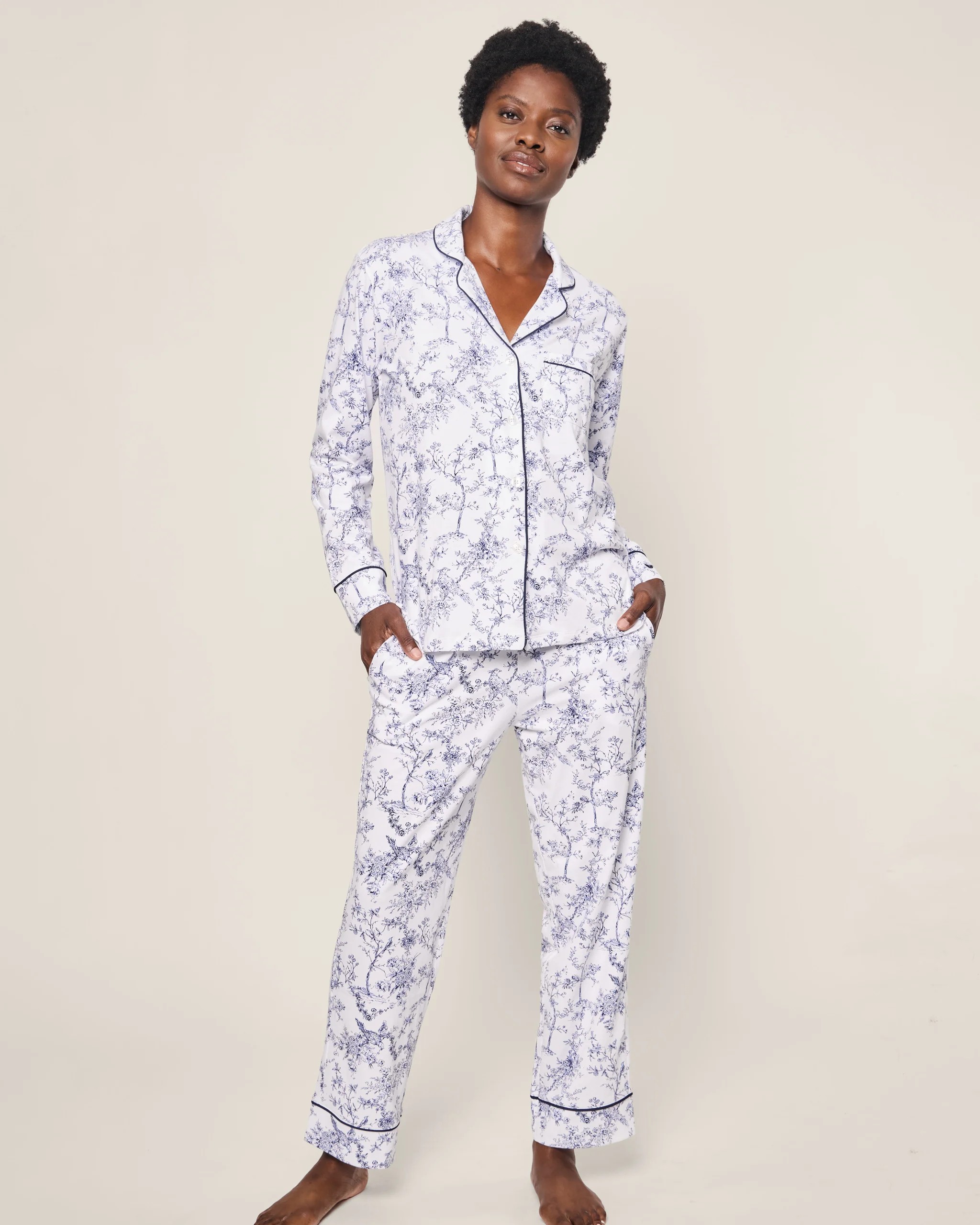Women's Pima Pajama Set in Timeless Toile | Petite Plume
