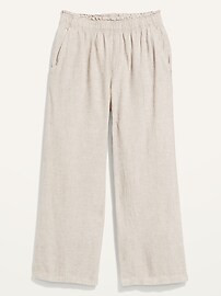 High-Waisted Cropped Linen-Blend Wide-Leg Pants for Women | Old Navy (US)