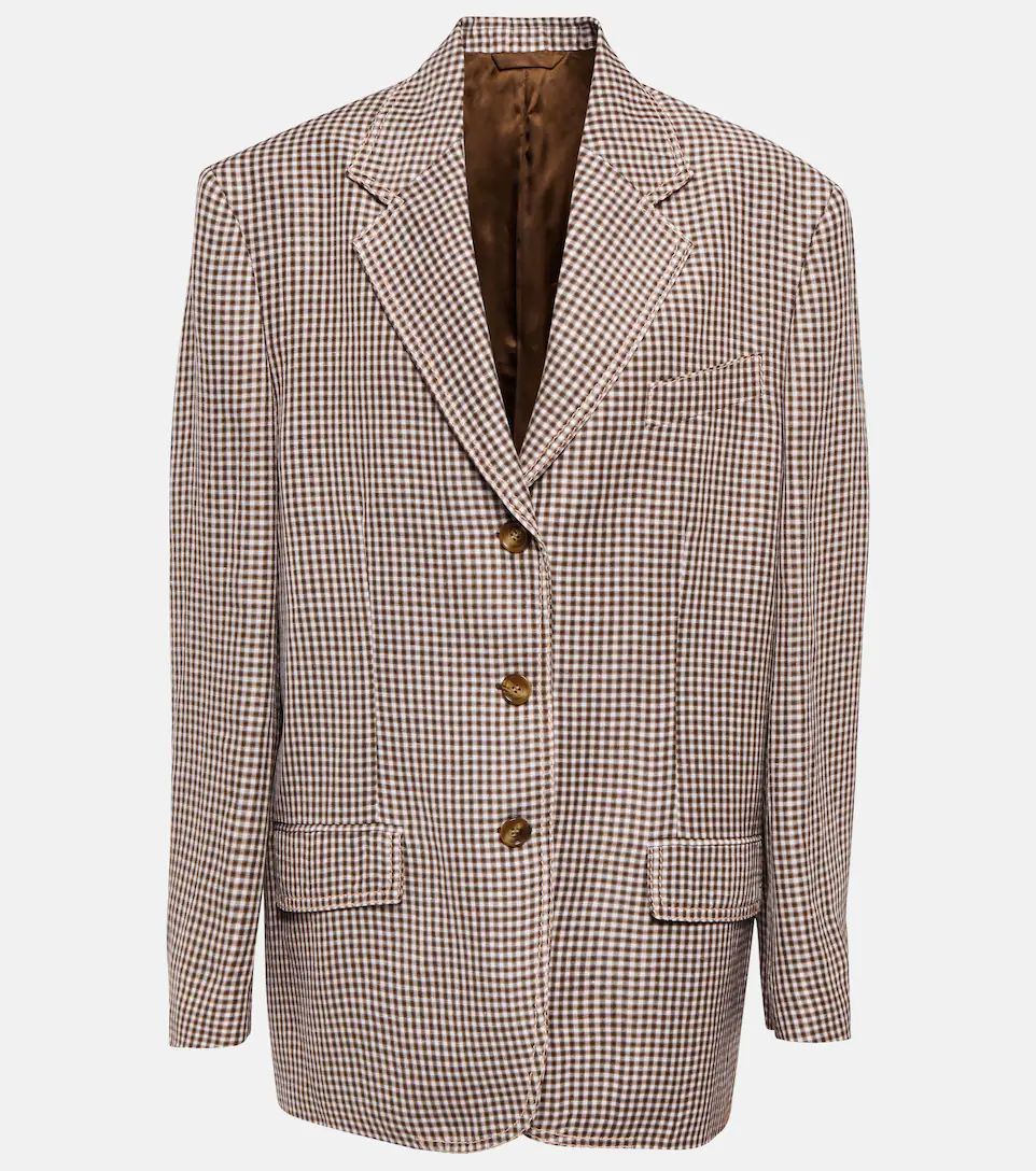 Gingham linen-blend blazer | Mytheresa (US/CA)