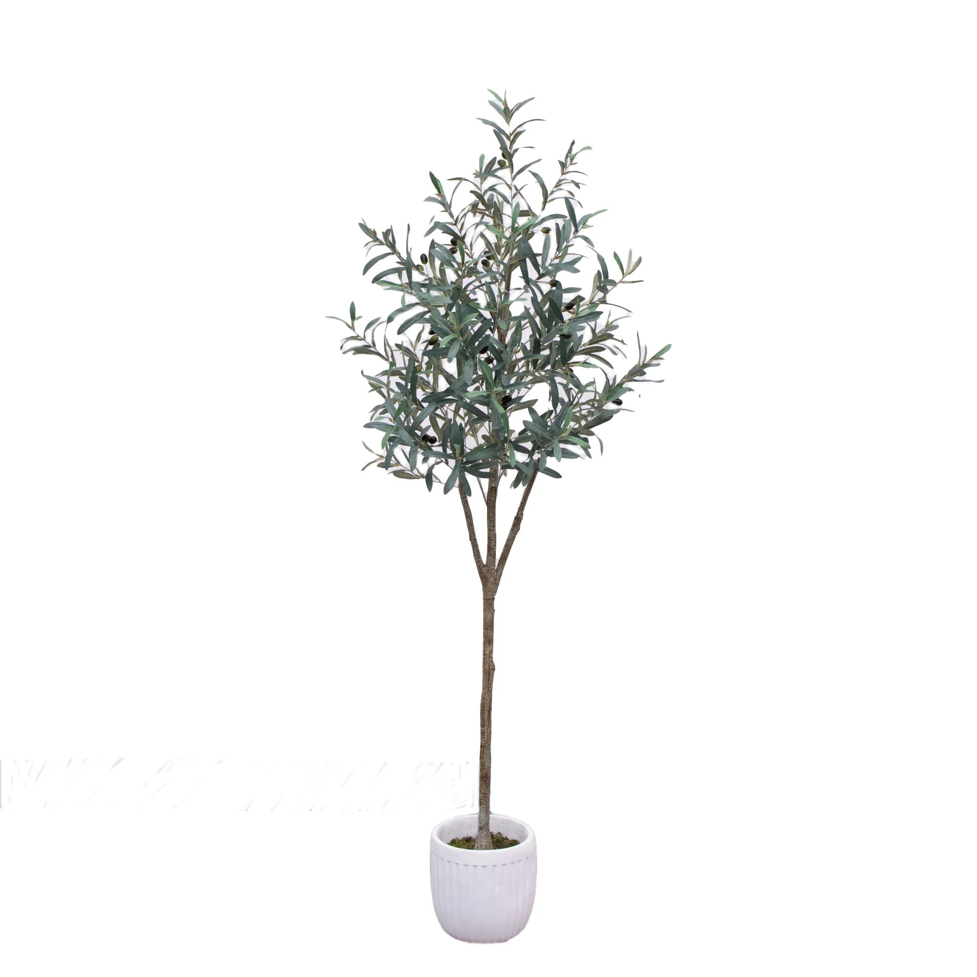 Better Homes & Gardens 6'H Artificial Indoor Olive Tree in Ceramic Plant Container - Walmart.com | Walmart (US)