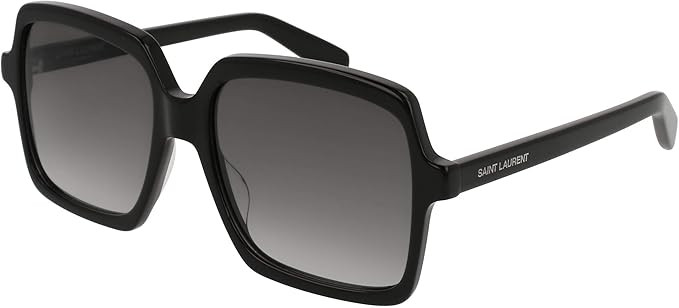 Saint Laurent SL 174 Sunglasses 001 Black / Grey Gradient Lens 56 mm | Amazon (US)