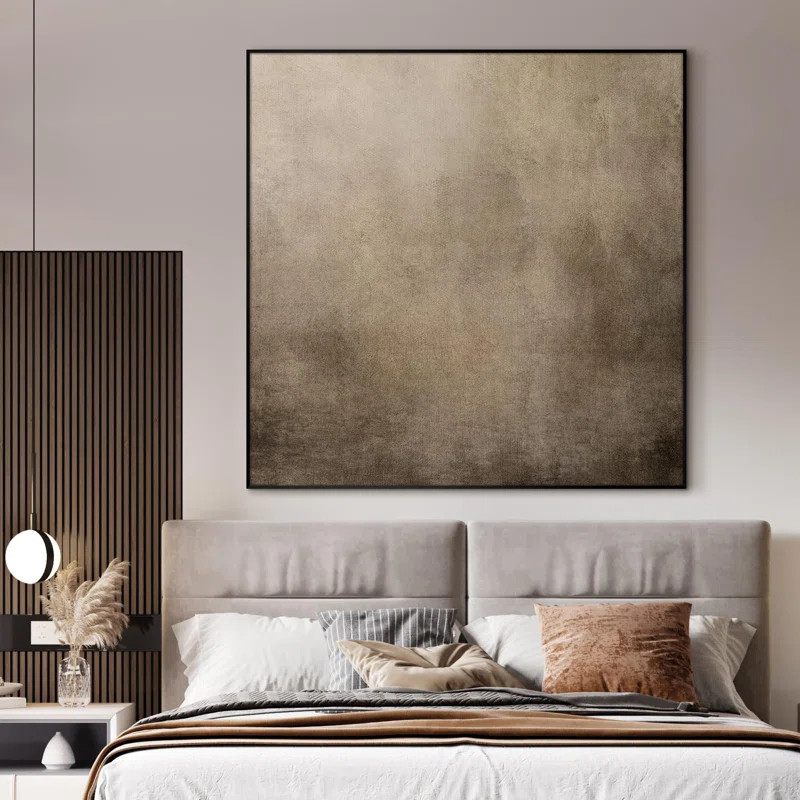SIGNLEADER Minimalist Rustic Beige and Taupe Design Illustrations Extra Large Framed Wall Art Pri... | Wayfair North America