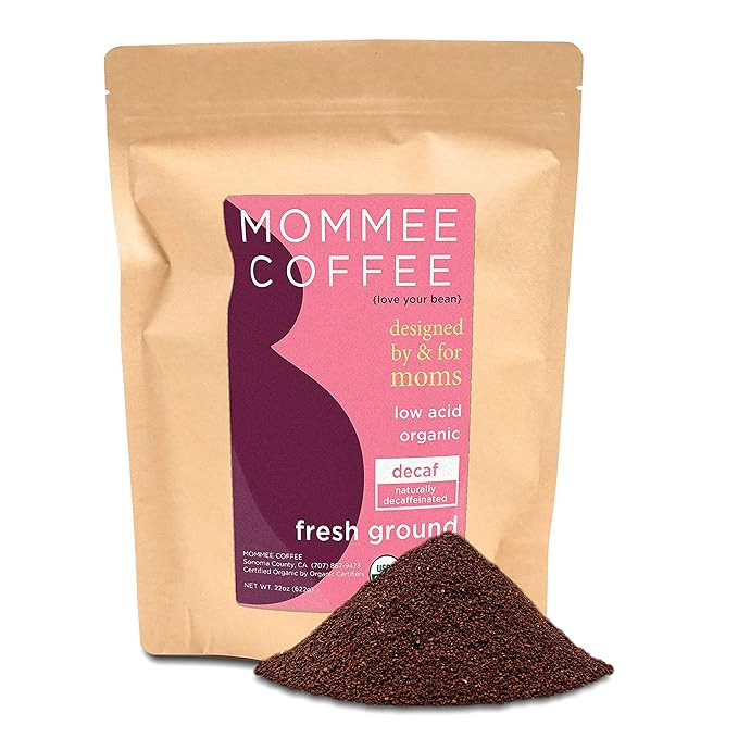 Mommee Coffee - Decaf | Low Acid, Organic, Fair Trade, Water Processed | Ground, 22 oz. | Amazon (US)