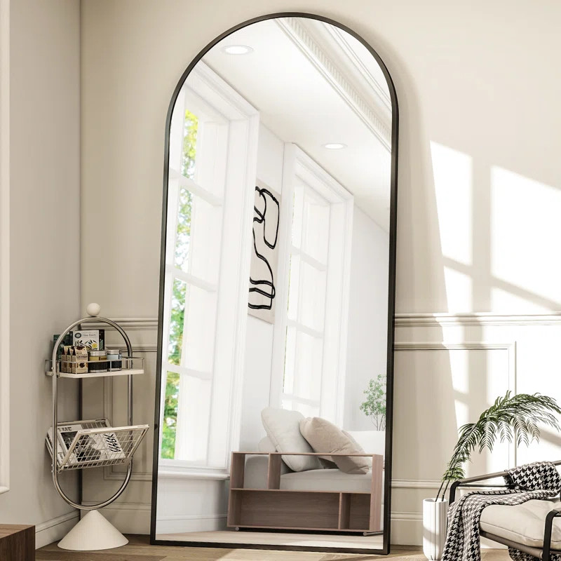 Everly Quinn Full Length Mirror Arch Floor Mirror Wall Mirror Hanging Or Leaning Arched-Top Full ... | Wayfair North America