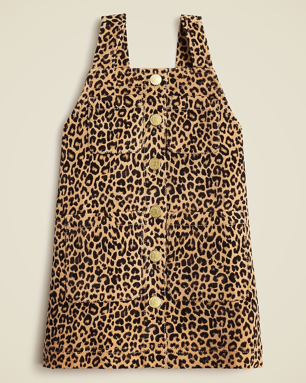 Girls' corduroy button-front dress in leopard print | J. Crew US