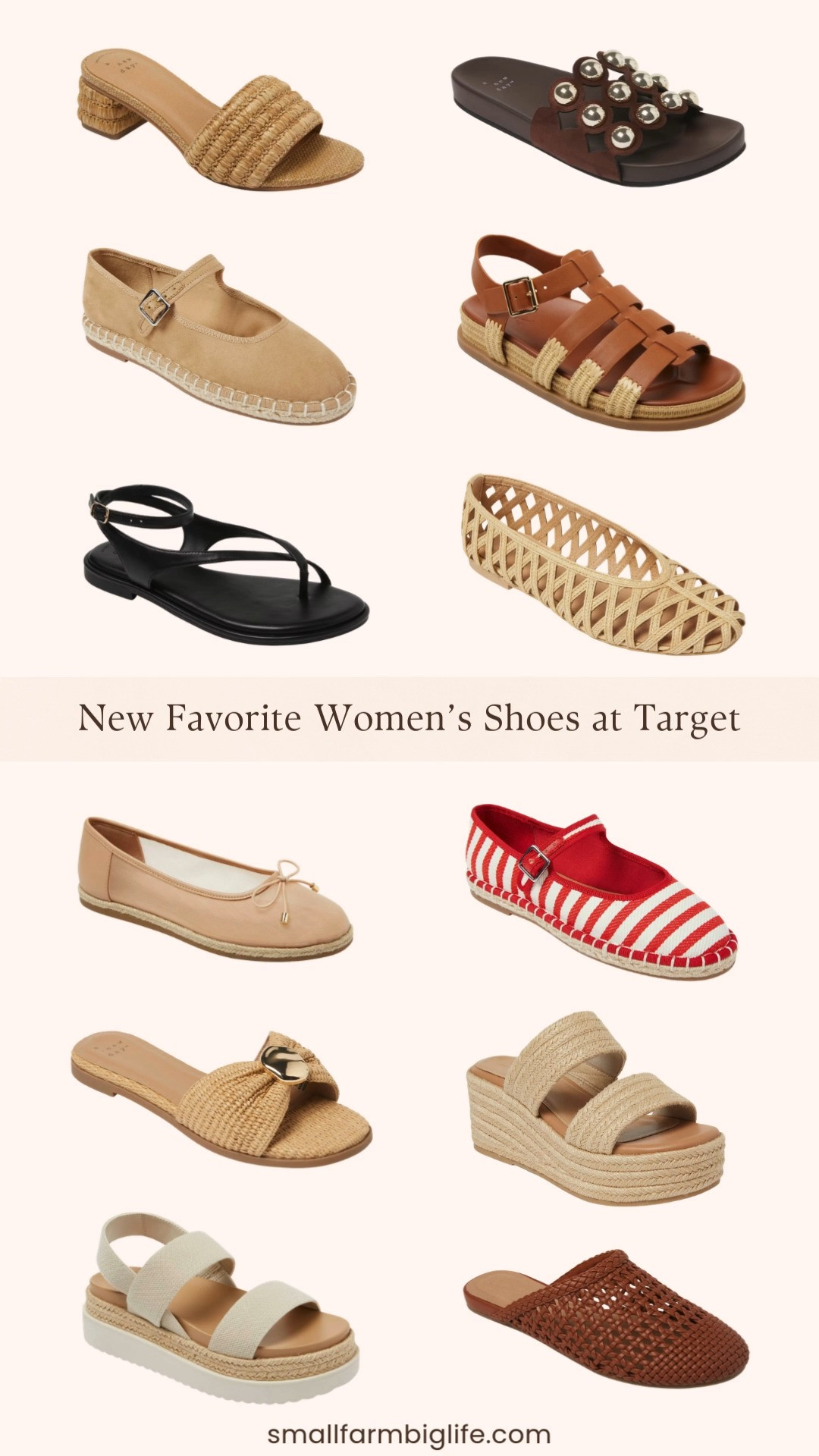 These new women’s shoes from Target are so good for spring and summer. 👡 I’m loving all the woven textures, from the cognac woven mule flats and beige woven ballet flats to the platform wedges and woven slide sandals. There are also cute canvas Mary Janes, mesh ballet flats, and easy everyday sandals. They are all comfortable, versatile styles you can wear with jeans, dresses, or summer outfits. 

 #LTKootd #LTKOver40