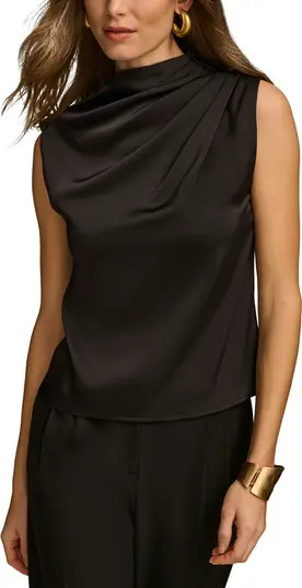 Draped Sleeveless Matte Satin Top | Nordstrom