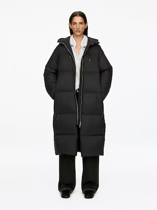 Upcycled Down Long Coat – Black – Women – ARKET GB | Arket UK