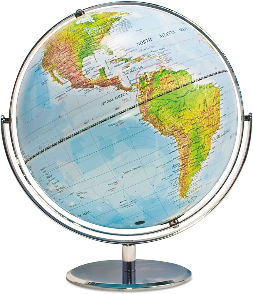 Advantus 12 Inch Desktop World Globe with Blue Oceans (30502),13 W x 12 D x 15 H in | Amazon (US)