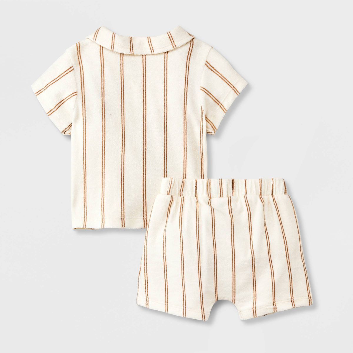 Grayson Mini Baby Boys' Striped Top & Bottom Set - Off-White 12M | Target