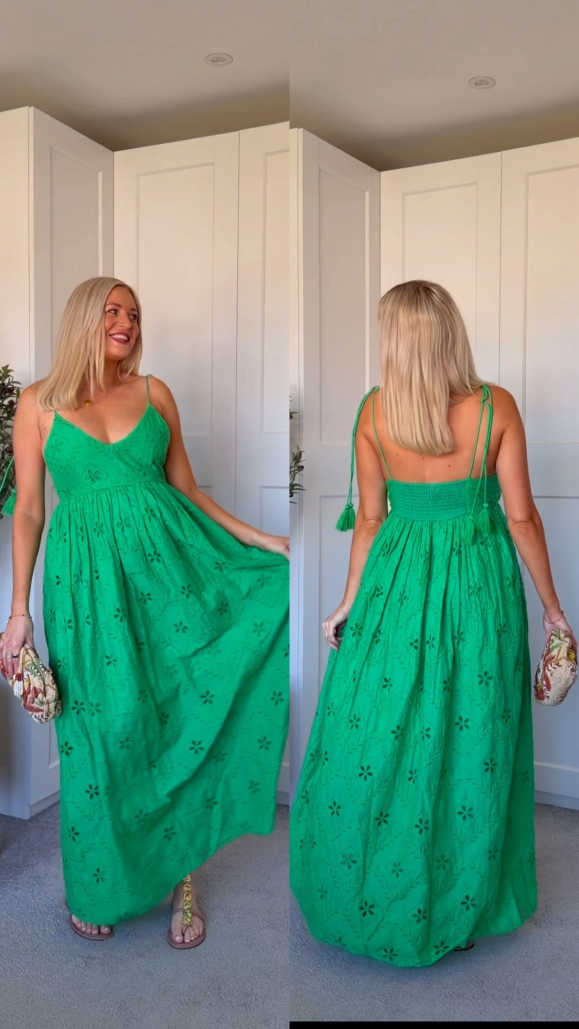 H&M new in green maxi dress 💚