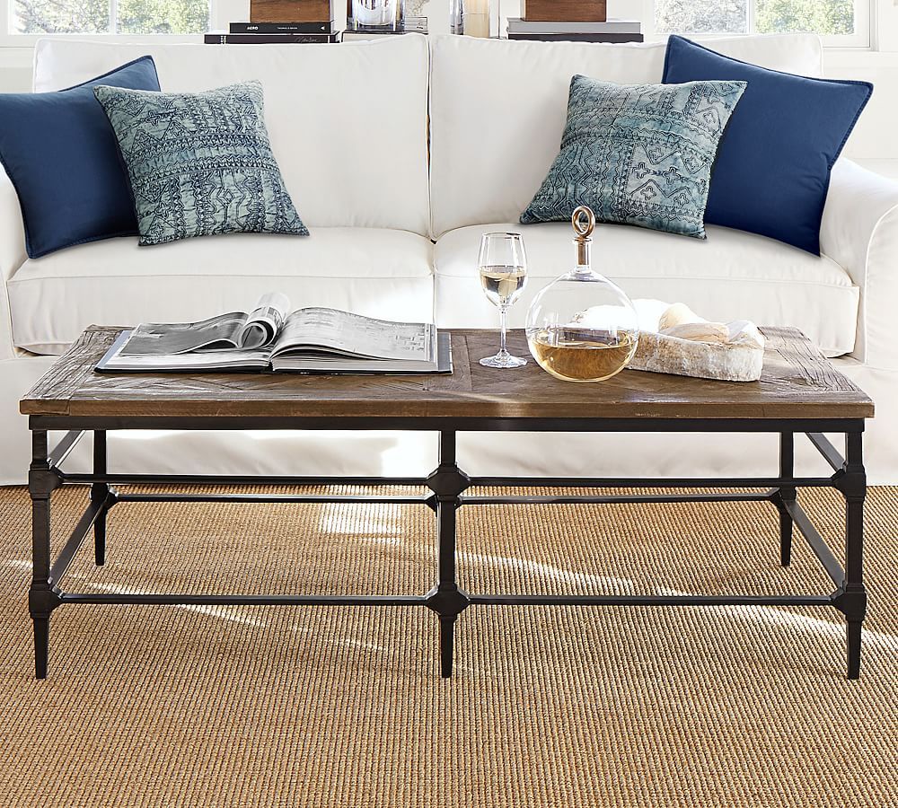 Parquet Rectangular Reclaimed Wood Coffee Table | Pottery Barn (US)