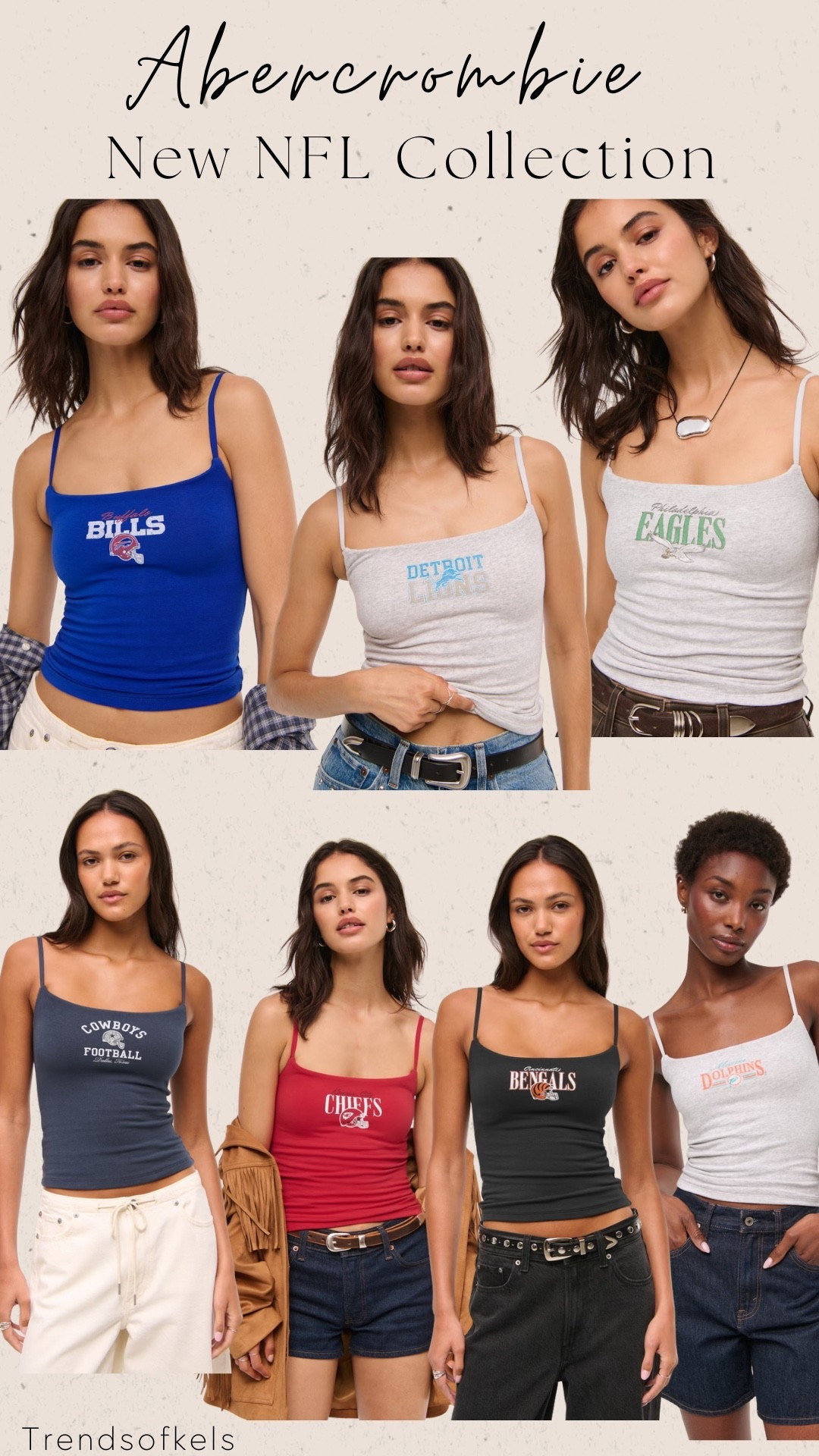 Abercrombie nfl collection, they dropped some new stuff and included it in the bra free collection with is a favorite of mine! Only have 10 teams so far but I’m sure they will be dropping more! 
Abercrombie NFL collection 

#LTKStyleTip #LTKSeasonal