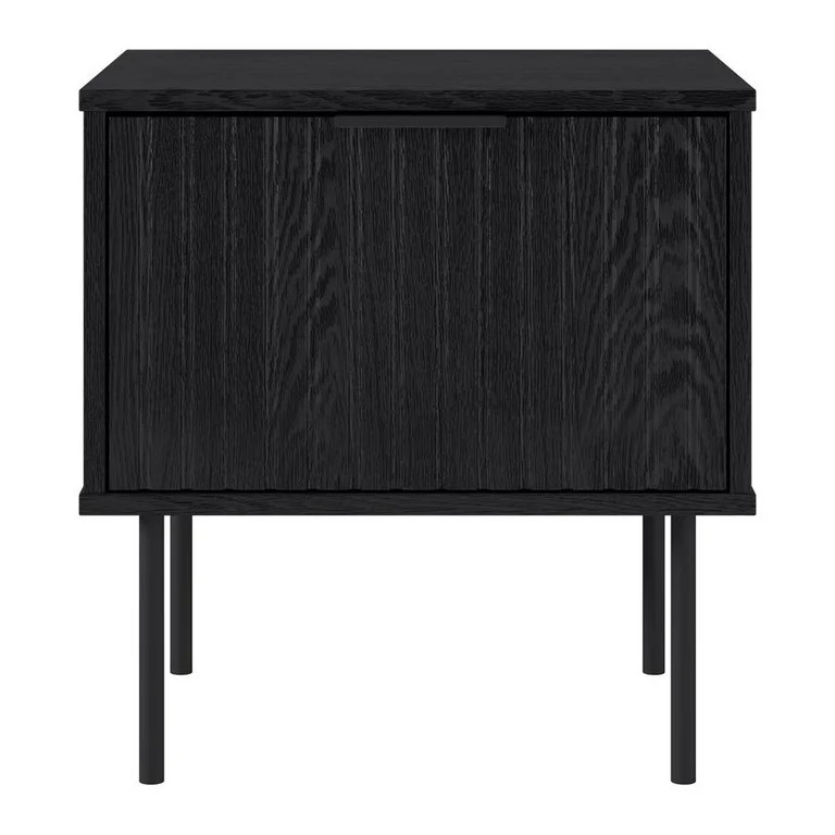 Lysander Black Fluted Engineered Wood Contemporary Side Table - Walmart.com | Walmart (US)