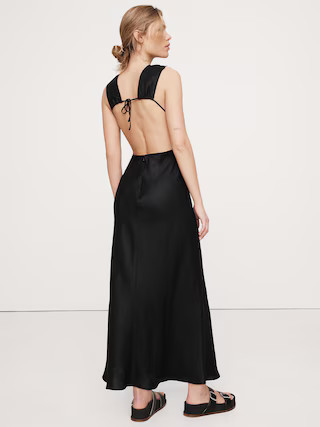 Backless Linen Maxi Dress | Banana Republic (US)