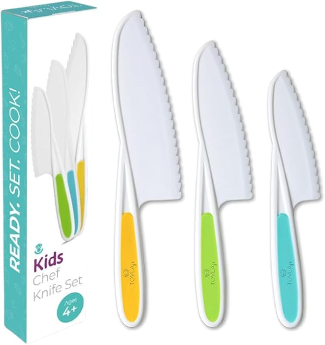 Tovla Jr. Kid Safe Knife Set for Real Cooking | 3-Piece Toddler Kitchen Knives | Montessori & STE... | Amazon (US)
