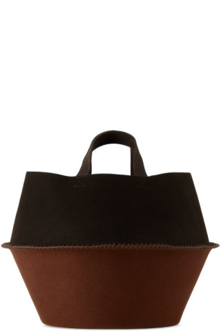 Brown Felted Wool Basket | SSENSE