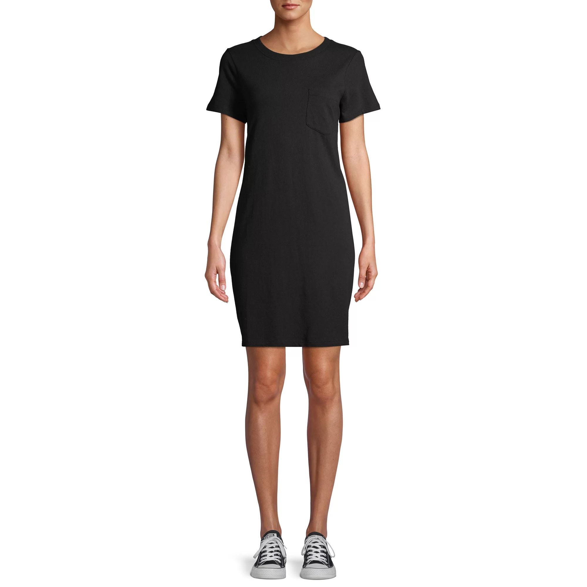 Time and Tru Women's T-Shirt Dress with Pocket | Walmart (US)
