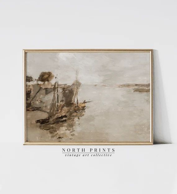 Neutral Nautical Vintage Print | Sailboat Abstract Painting | Coastal Farmhouse PRINTABLE Digital... | Etsy (US)