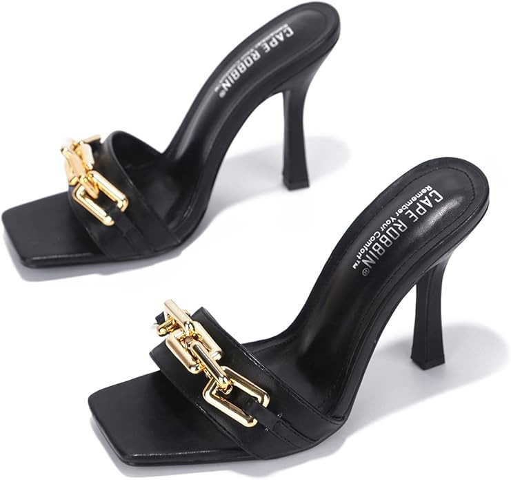 Cape Robbin Intermix Sexy Stiletto High Heels for Women, Square Open Toe Shoes Heels | Amazon (US)