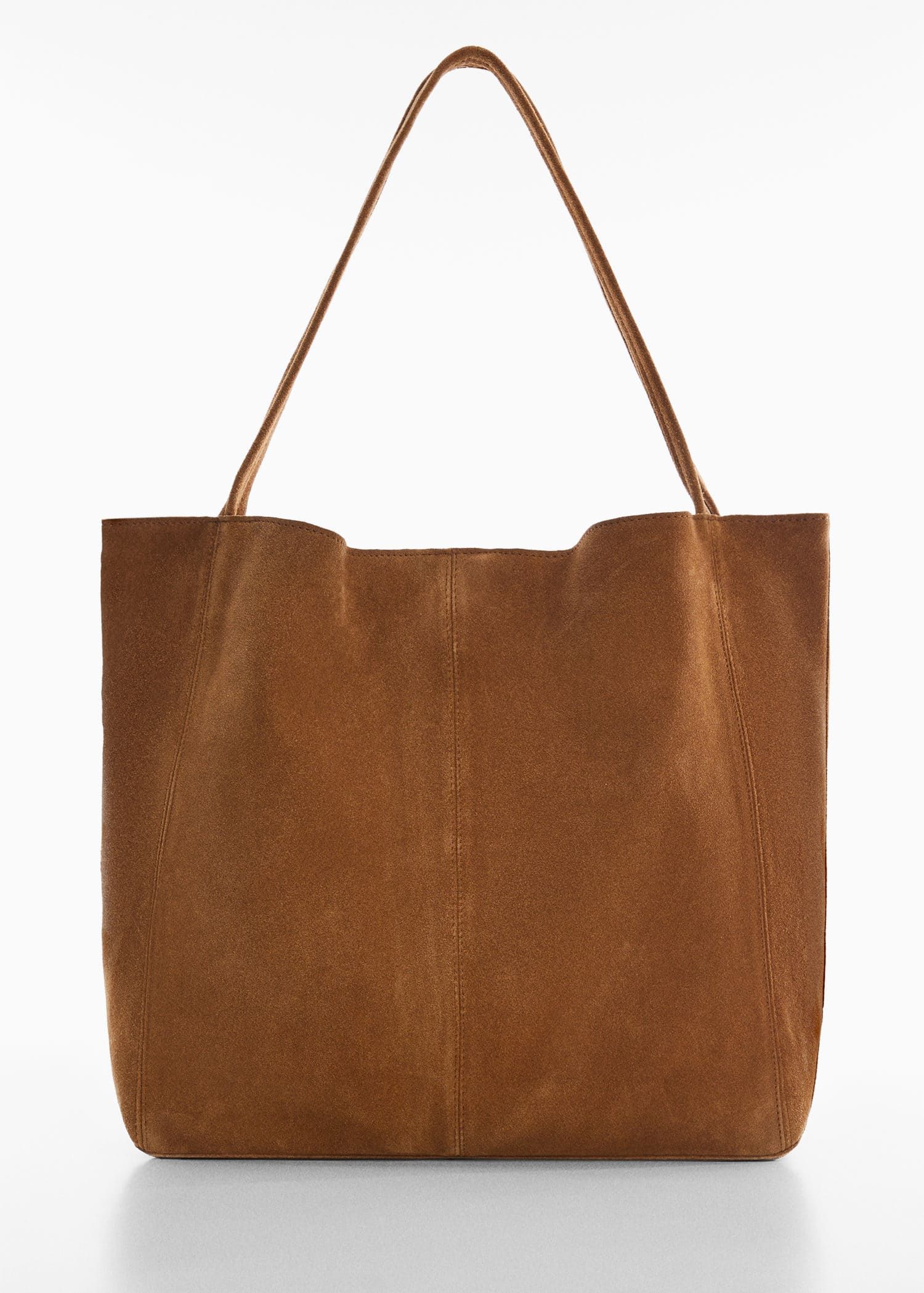 Leather shopper bag | MANGO (UK)