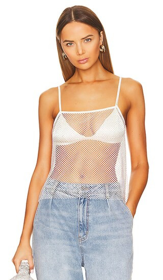 Crystal Mesh Cami in White Crystal | Revolve Clothing (Global)