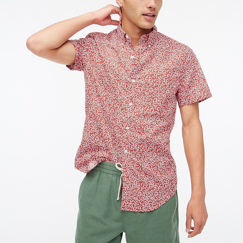 Slim short-sleeve printed flex casual shirt | J.Crew Factory