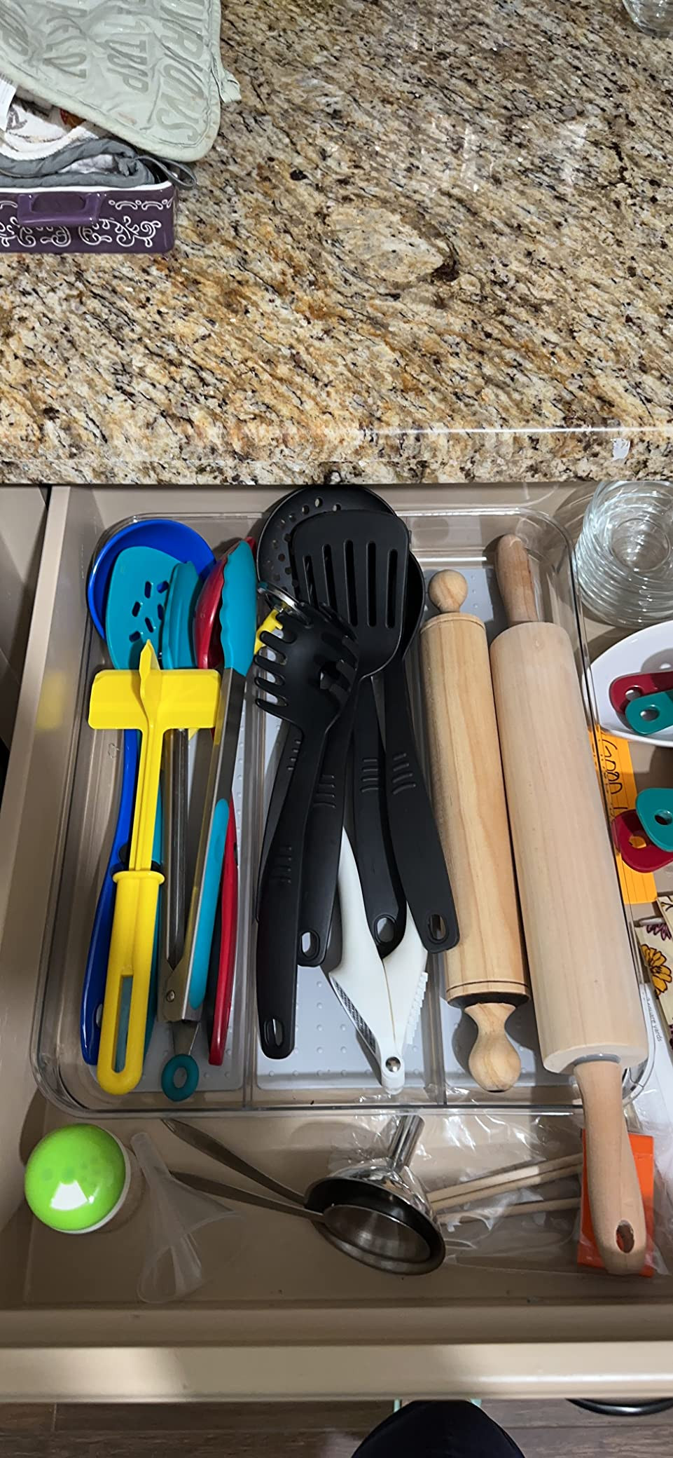 madesmart Utensil Tray - Large | Light Grey | Clear Soft Grip Collection | 3-compartment | Soft-g... | Amazon (US)