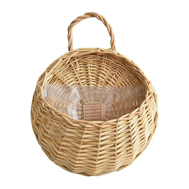 Outtop Handmade Woven Hanging Basket Storage Basket Flower Pot Hanging Wall Basket | Walmart (US)