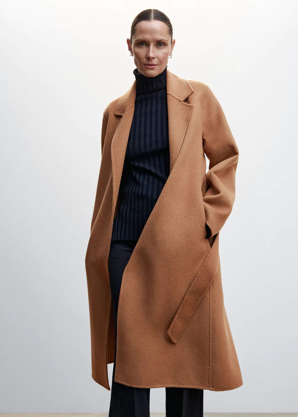 Belt handmade coat | Long Brown Coat | Work Wear Style | Spring Outfits  | MANGO (US)